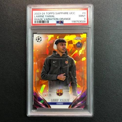 2023-24 Topps Chrome Sapphire Image Variations RC Lamine Yamal Orange /25 PSA 9