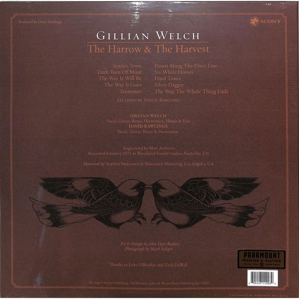 Gillian Welch / THE HARROW & THE HARVEST (LP) / Rykodisc / 0514711093 / LP - Bild 2 von 2