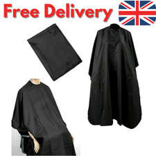 Professional Hair Cutting Apron Salon Barber Cape Gown Hairdressing Cut Black UK
