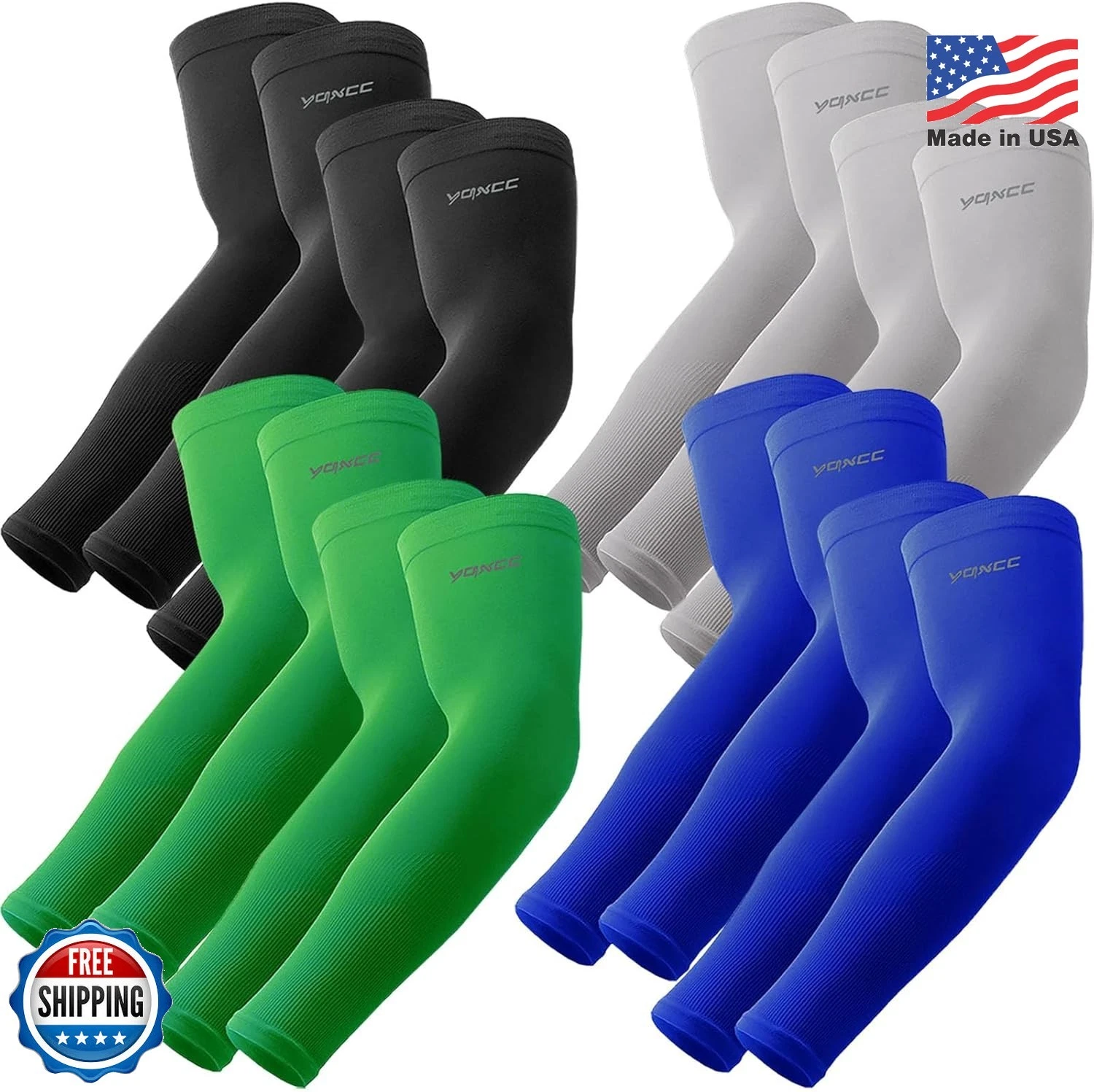 YQXCC 8 Pack Arm Sleeves UV Protection Cooling Compression Sports Sleeves
Opens in a new window or t
