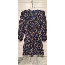Cupshe Womens Navy Multi Color Long Sleeve Floral Dress Size S NWT