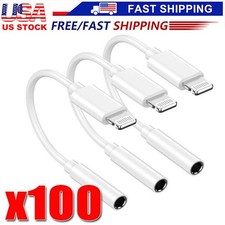 For iPhone Headphone Adapter Jack 8Pin to 3.5mm Aux Cord Dongle Converter lot