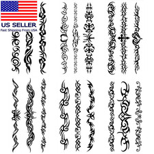 6 Sheets Mix Tribal Fake Tattoos Small Temporary Tattoo Blue Black Tribal Patter