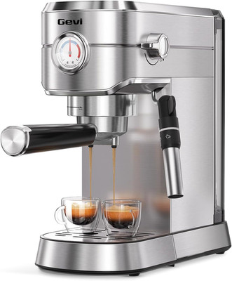 Espresso Machine 20 Bar - Auto Milk Frother & Steam Wand, NTC Temp Control, Comp
