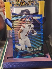 2025 Panini Prizm Football /230 Malik Nabers Blue Wave Prizm #260 Giants