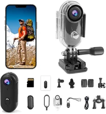 4K Thumb Action Camera, Sports & Action Video Cameras Portable for Cycling, Moto