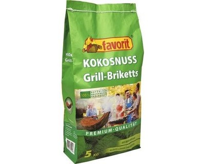 Favorit Kokosnuss Grill Briketts Premium Qualität Grillkohle ökologisch 5 KG