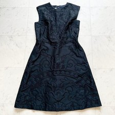 VALENTINO Flower Jacquard Silk Blend Sleeveless Dress 44