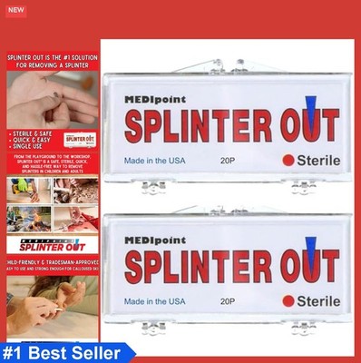 Splinter Remover 40 Count Tri-Bevel Point Stainless Steel First Aid Kit Hiking