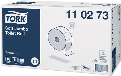 0,025 €/m Essity Tork Jumbo Toilettenpapier Premium 2-lg. T1 Klopapier WC-Papier