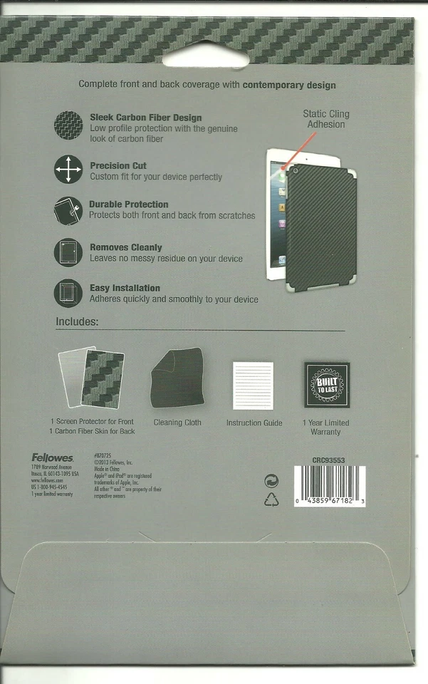 Fellowes WriteRight Apple iPad mini Protection Kit Scratch Protection Combo Pack - Image 2 of 3