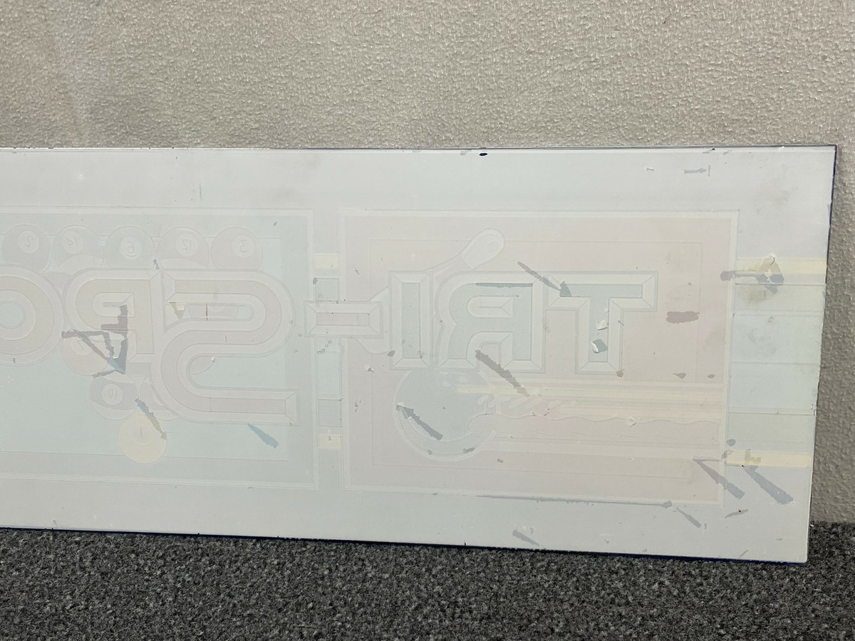 Bally Midway Tri-Sports Arcade Game Machine Backglass Marquee  display picture 1