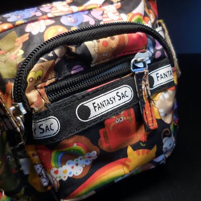 Sac Bandoulière Vintage FANTASY à Imprimé Chat - Acrylique - Occasion Collection