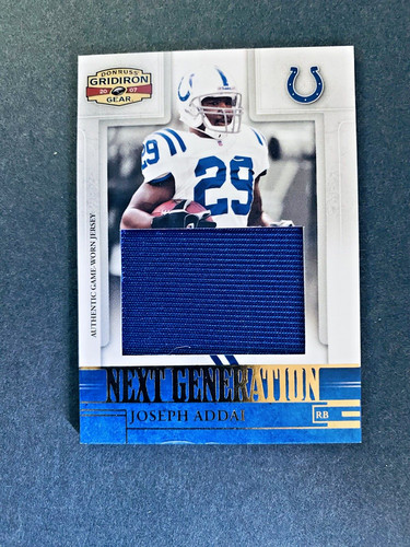 2007 Donruss Football JOESPH ADDAI Authentic Game Used Jersey # 18/50 NG-17