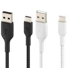 Belkin 1M Braided USB-A to USB-C Cable Data Sync Connector for Samsung/HTC/LG