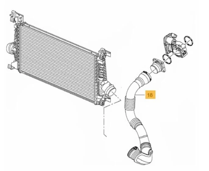 MANICOTTO TUBO SCARICO ARIA INTERCOOLER ORIGINALE OPEL ASTRA J 1,7 CDTi 13265281 - Immagine 4 di 4