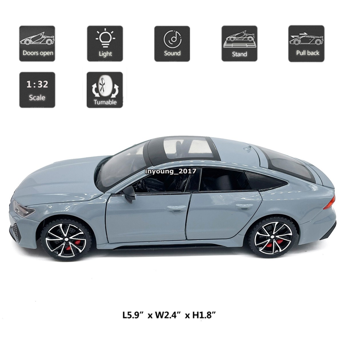 1/32 Scale Audi RS7 Model Car Diecast Toy Cars Boys Toys for
