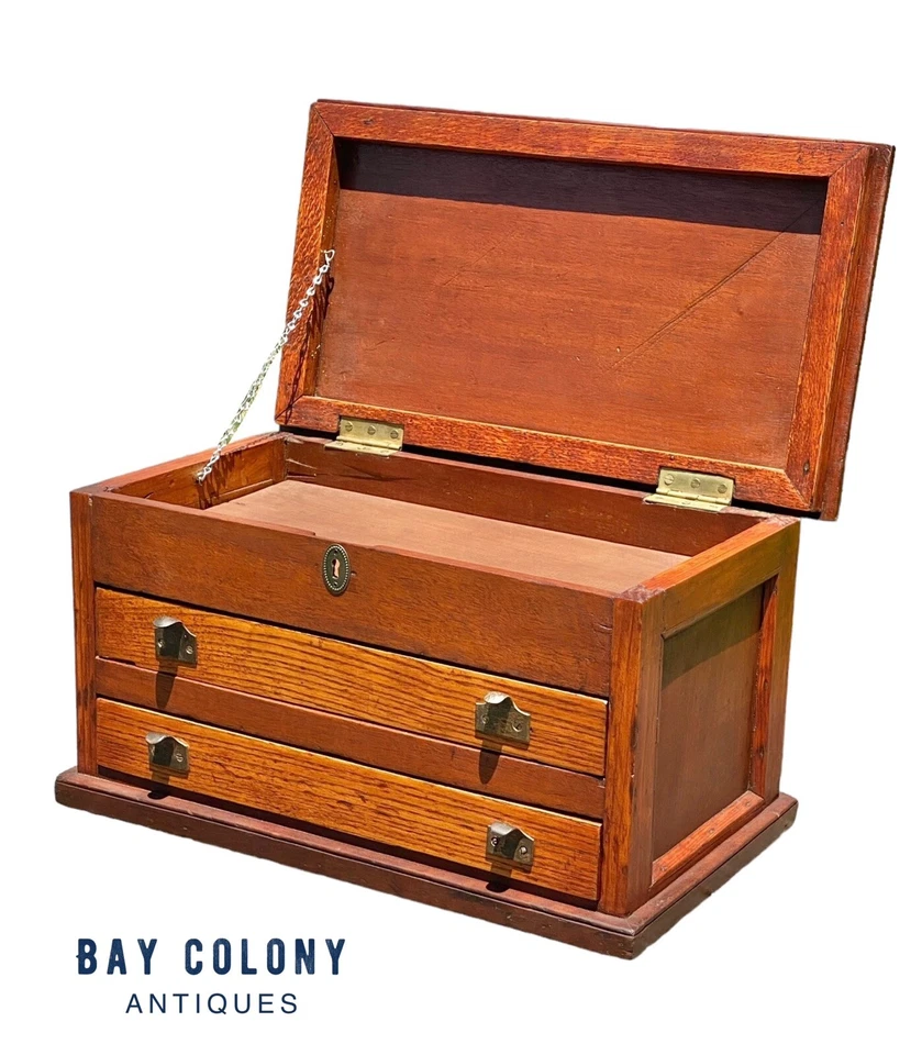 Антикварный картотечный шкаф из дуба и красного дерева - юридический размер и размер Letter - Изображение 2 из 4