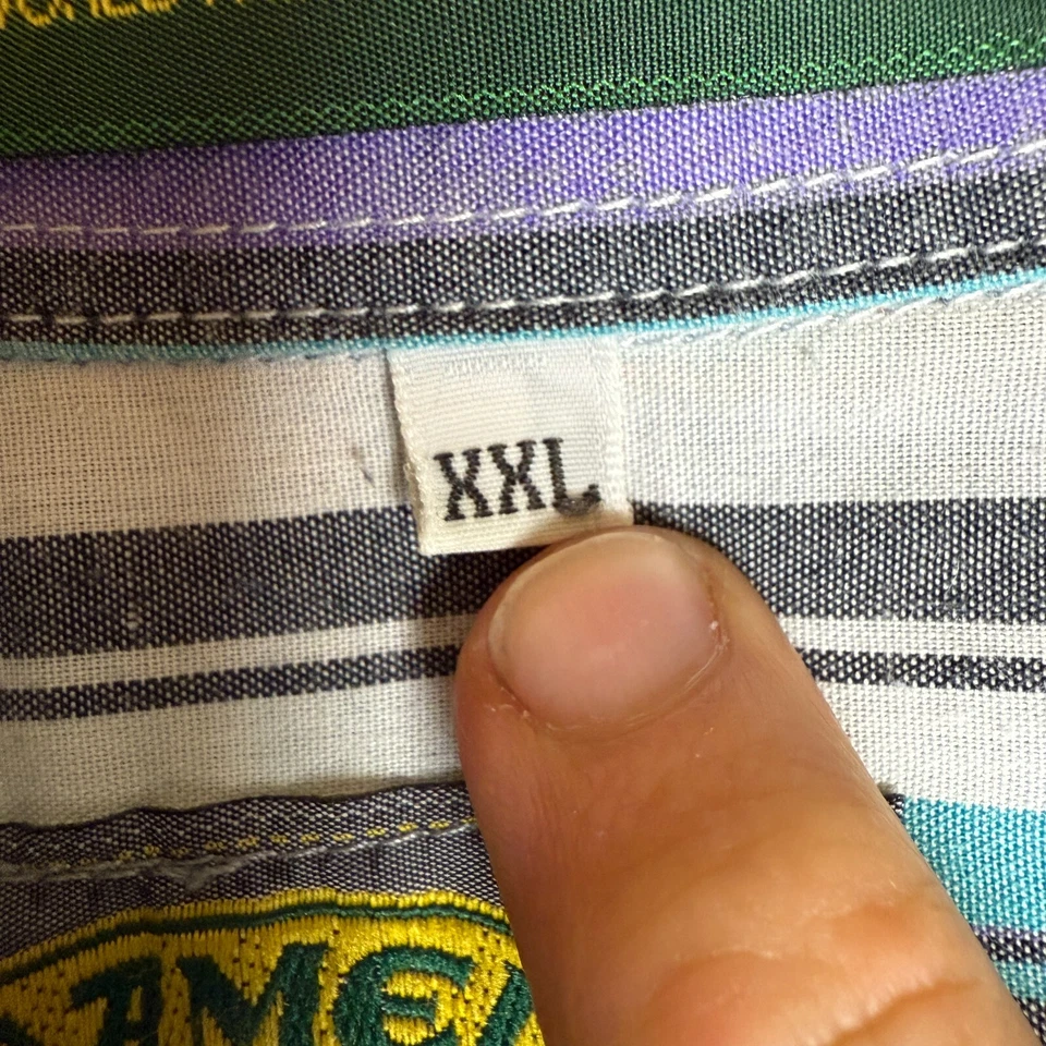 Vintage Camel Trophy Shirt Mens XXL Blue White Plaid Metal Buttons Outdoors - image 3 of 4