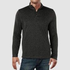  80 G.H. Bass  Co. Men's Gray Mock-Neck Fleece Pullover Sweater Sweatshirt XL