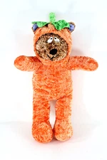 Plush Bear Halloween Costume  Pumpkin Jack O'Lantern Toy Stuffed Animal Blue Ear