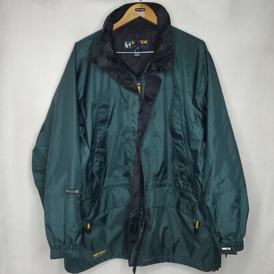 VTG Y2K Eddie Bauer EBTEK Jacket Mens L GoreTex Waterproof Green Jacket Parka