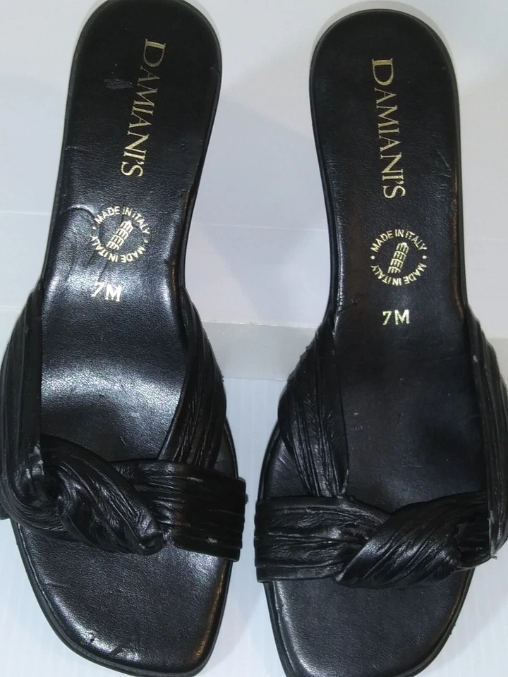 Sandalias Damiani’s Comfort de cuña sin cordones negras para mujer 7 M hechas en Italia Foto 3 de 4