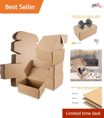 Sturdy Shipping Boxes - 9'' x 6'' x 4'' - Sealing Label - E-Commerce Packaging