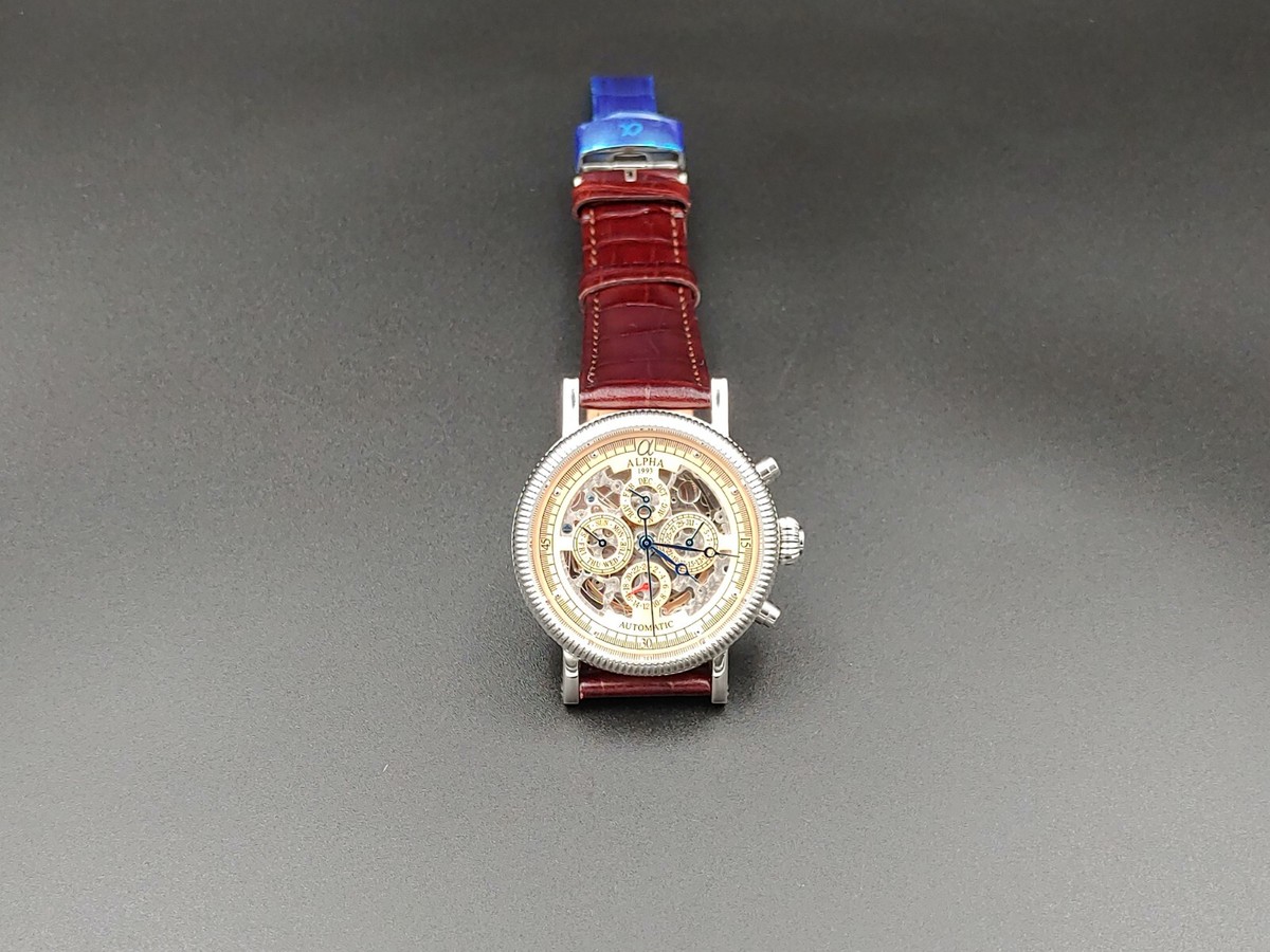 Alpha 1993 Automatic day date month 24hrs HZ2198 Movement Salmon