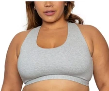 NWOT Curvy Couture 3xl gray Cotton Wire Free Bra 114922