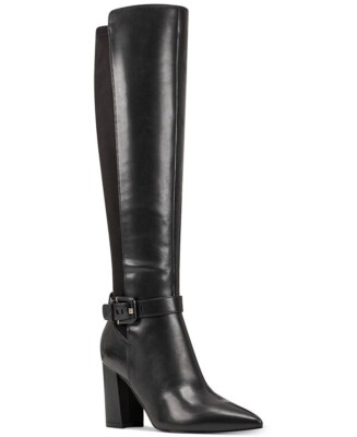 NINE WEST Collins Block-Heel Dress Boots, Size 8M Black | eBay