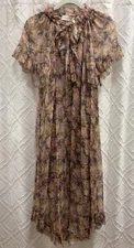 Zimmerman V-necl Floral Silk Sabotage Dress