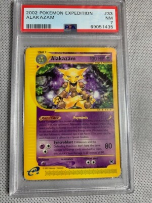 Vintage Pokemon Card 2002 Expedition Alakazam Rare PSA 7 Near Mint