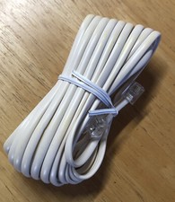 25ft Telephone Insulated Landline Cord Cable 4P4C RJ11 DSL Phone to Wall Ivory