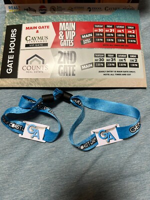 Gulf Coast Jam WristBands 2024-FREE SHIPPING. Prior plans, Can t Go! Must Sell!
