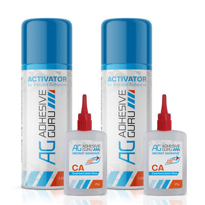 #ad Super Ca Glue with Activator 2x0.9oz 2x3.38 floz for Ceramic Woodworking Glas $14.59