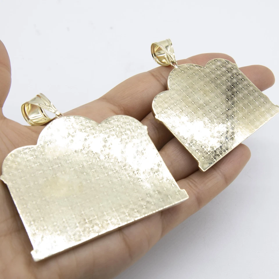 Diamond-Cut Last Supper Charm Pendant 10K Yellow White Gold All Sizes - Image 4 of 4