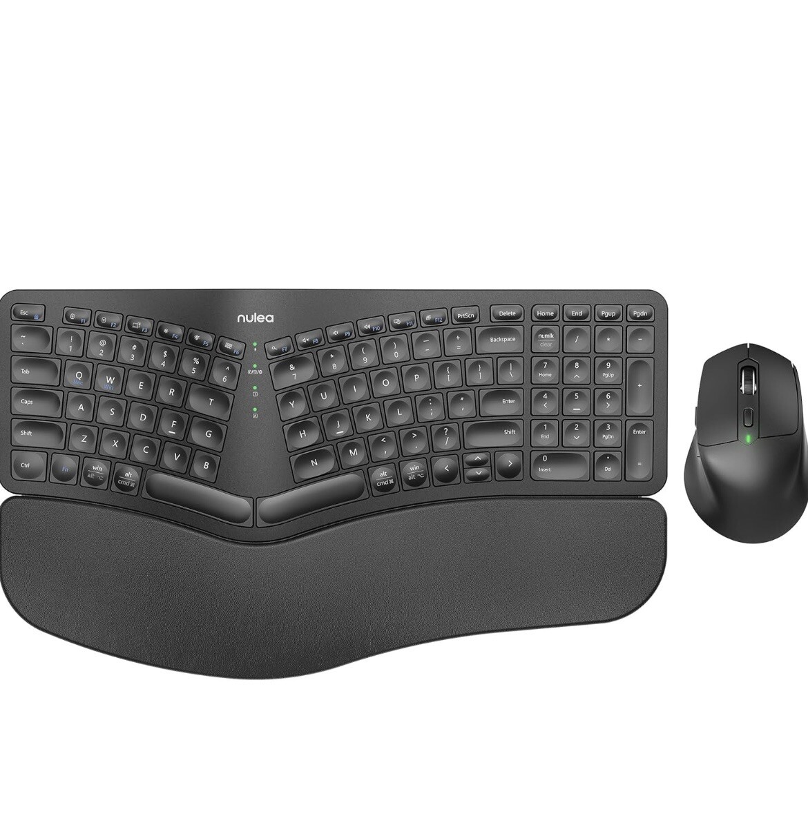 Nulea HD315 Gray Wireless USB-C Charging Split Ergonomic Keyboard Open Box.