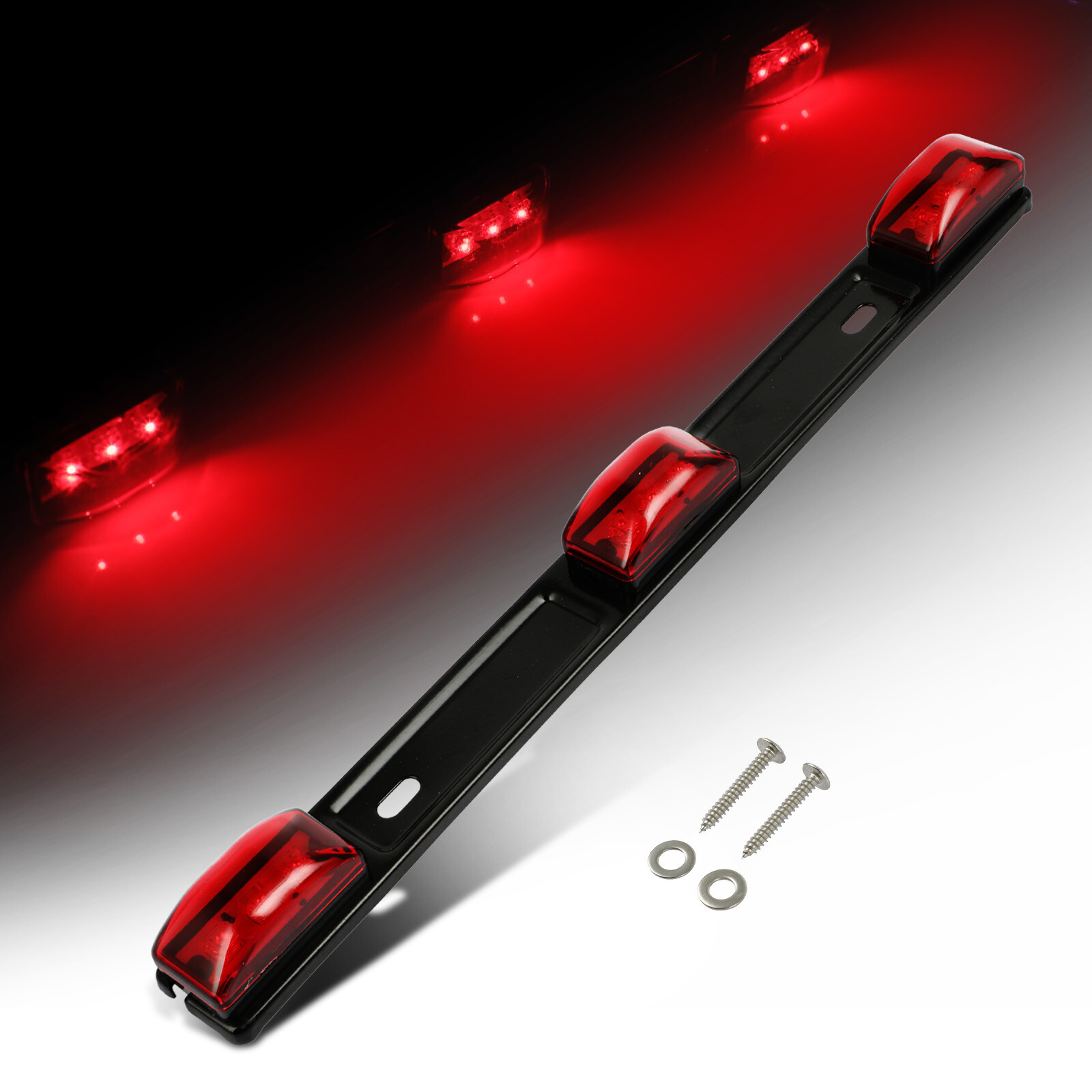 Red LED Stainless Steel Clearance Light Bar for Trucks & Trailers
