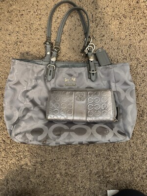 Coach Mia Signature Black Satchel Shoulder Tote Purse Handbag