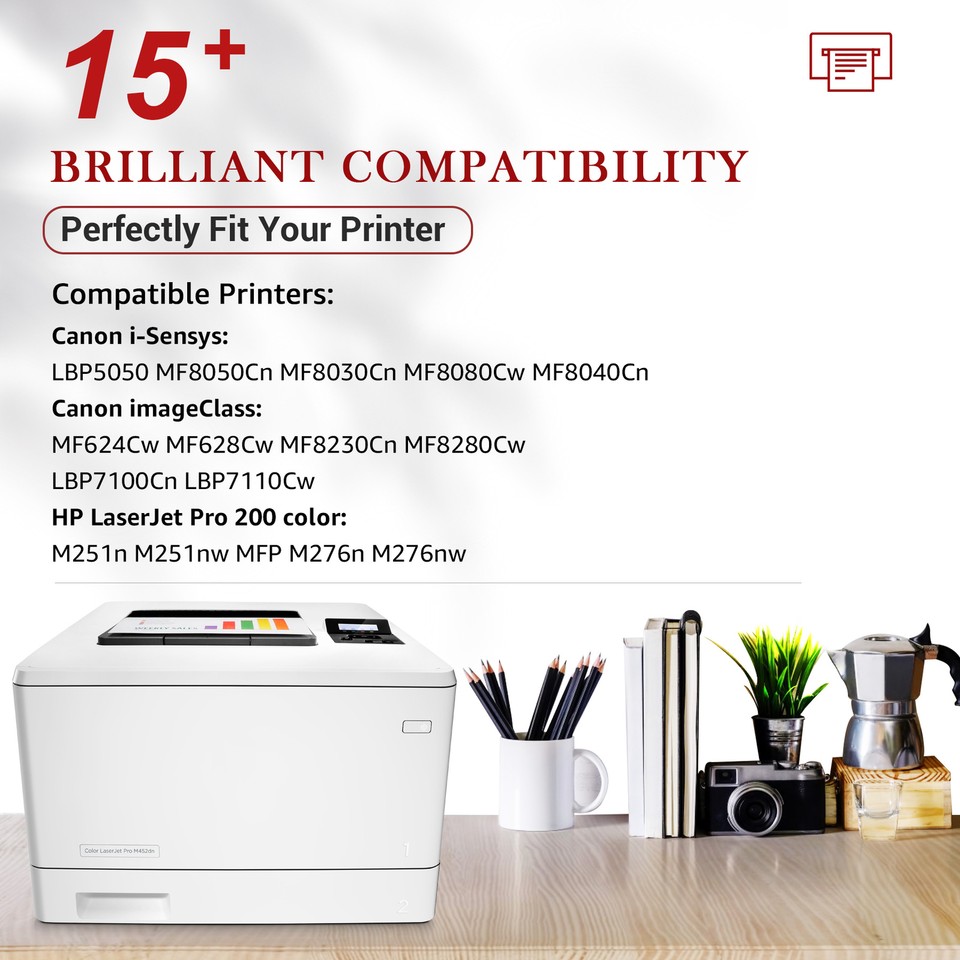 4-Pack CRG-131 Toner Cartridges For Canon ImageClass MF8280Cw, LBP7110Cw - Full Set