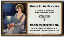 Vintage Ink Blotter - Peoples Electric Co. - Wistful Hour, 1926, Brown & Bigelow