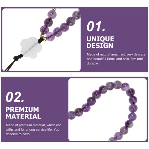 Amethyst Pendant Ladies Phone Accessories Charm Cell Chain Strap - Zdjęcie 4 z 12