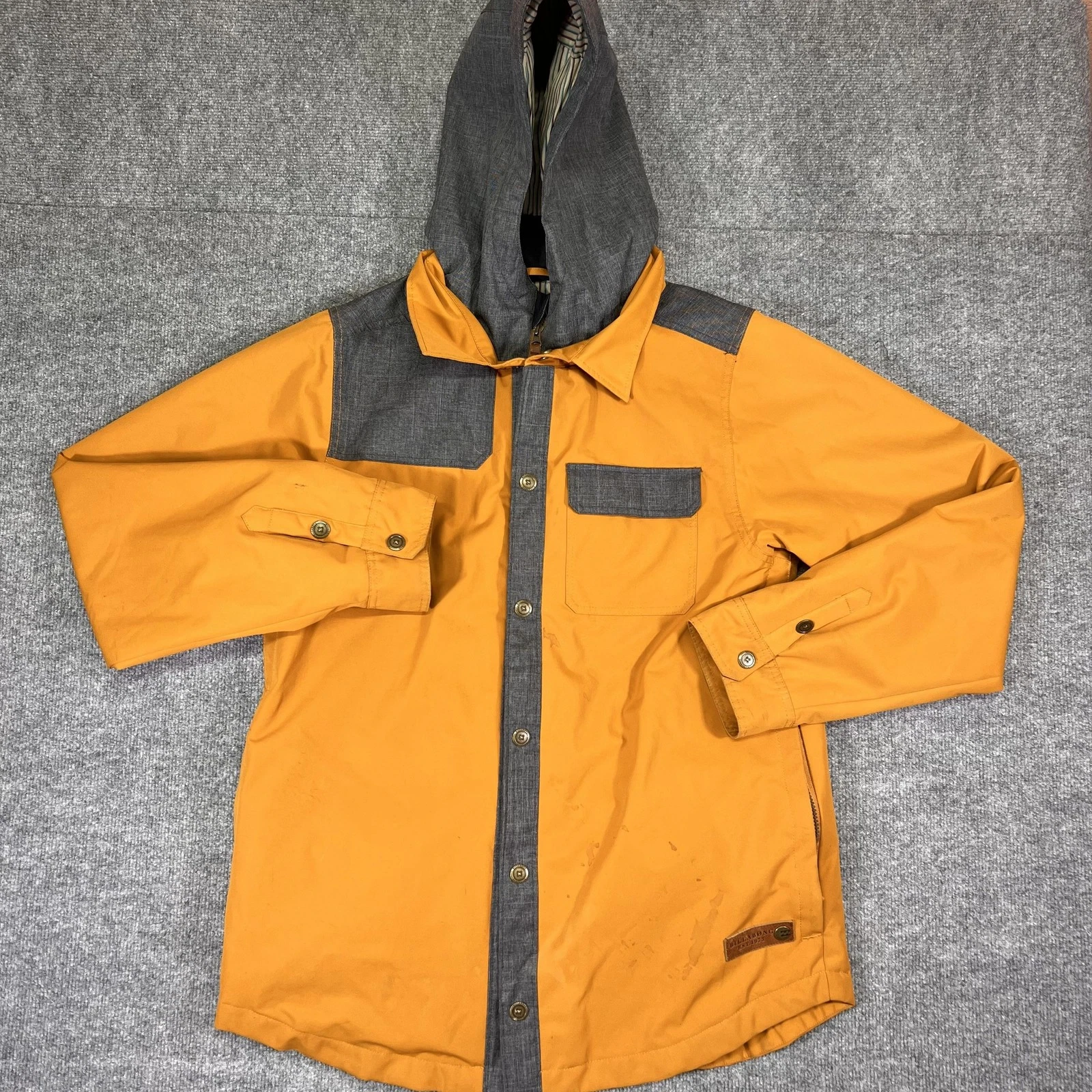 Billabong Jacket Mens L Orange Parka Hooded Insulated Lined Waterproof Ski