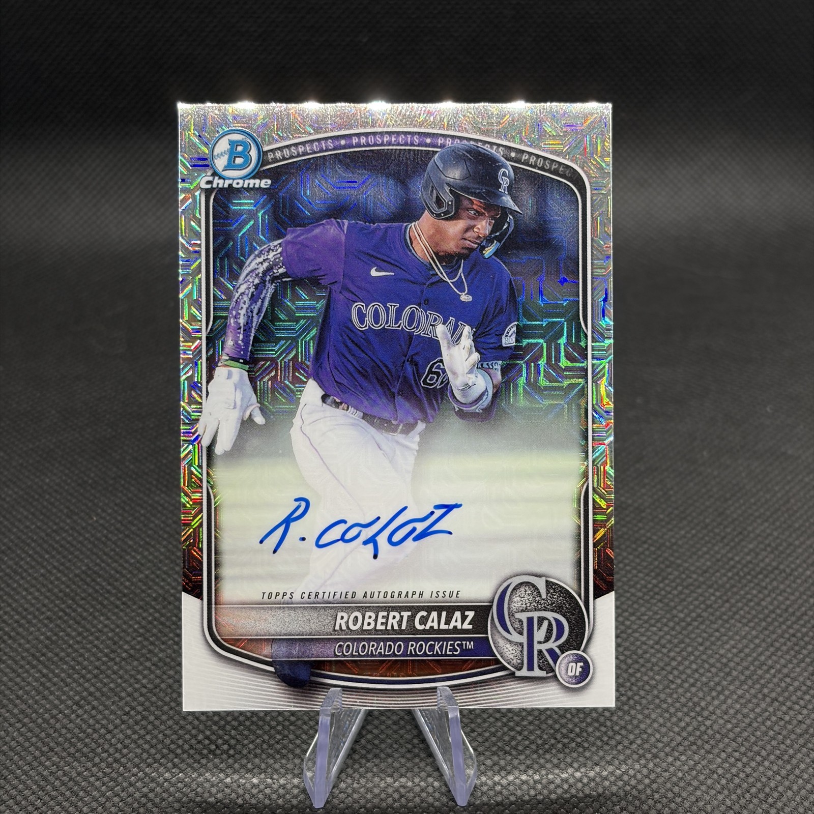 2025 Bowman #BMA-RC Robert Calaz Chrome Prospect Autographs Mojo Refractor