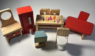 LOT of KidKraft Wooden Dollhouse Play Furniture & Accessories 9 Pieces Fun