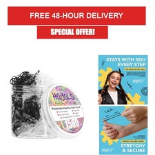 1500 Pcs Clear Black Hair Elastics - Mini Rubber Bands for Styling