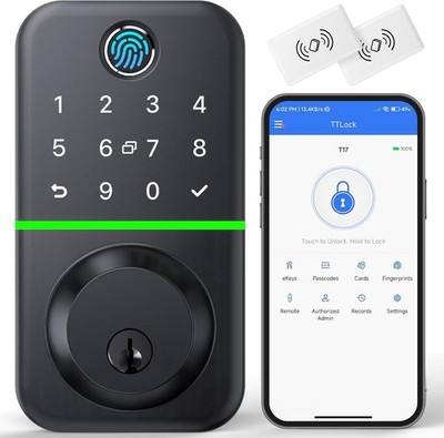 Kucacci Smart Door Lock Deadbolt: Electronic Door Lock w/7-in-1 Keyless Entry