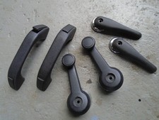 Classic Mini EARLY MK3 Black plastic Interior front  Door Handles Furniture Set 