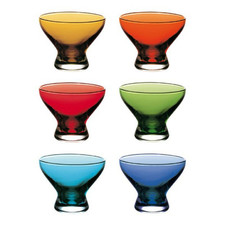 VIDIVI SET 6 COPPETTE GELATO 11 CM IN VETRO COLORATO VIVACE - NADIA